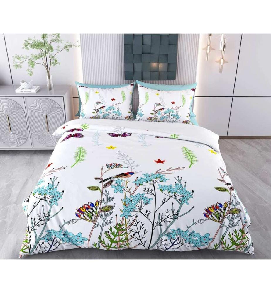 Housse de couette King, FR, 70 % coton / 30 % polyester, blanc, bleu, vert, jaune, rouge
