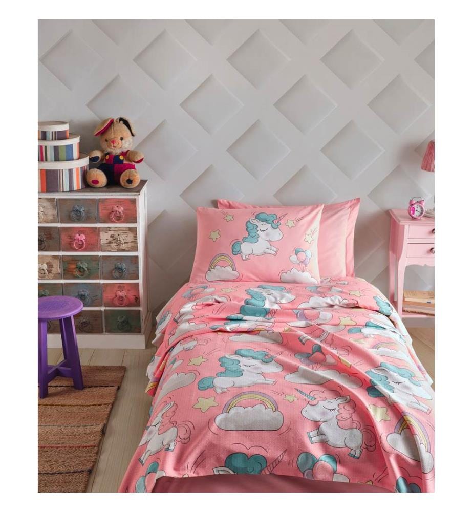 Piqué simple, rose, blanc, bleu, 100 % coton
