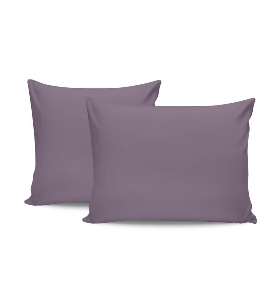 Ensemble de 2 taies d'oreiller, rose poudré, 100 % coton Ranforce