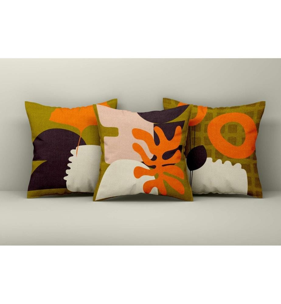 Ensemble de housses de coussin, 3 pièces, multicolore, 50 % COTON / 50 % POLYESTER