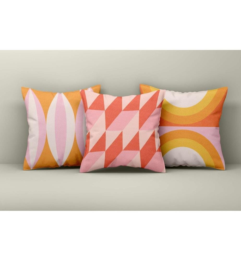 Ensemble de housses de coussin, 3 pièces, multicolore, 50 % COTON / 50 % POLYESTER