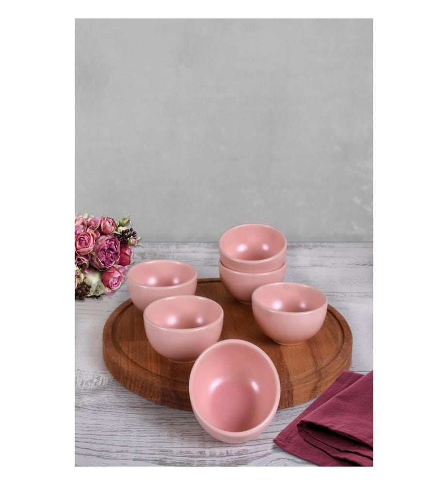 Set d'assiettes à sauce, rose, céramique