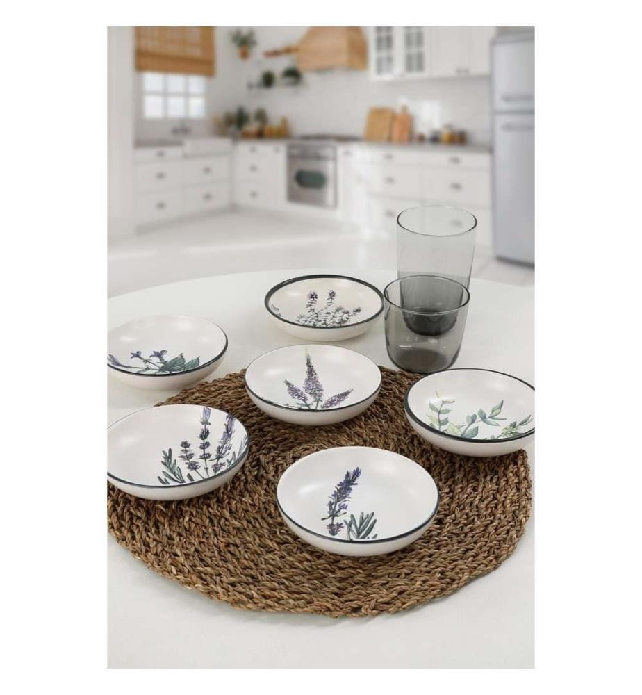 Set de bols à sauce, 6 pièces, blanc vert violet noir, grès céramique, n'absorbe pas l'eau