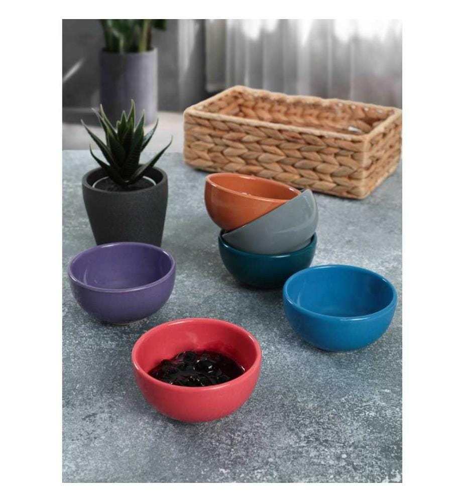 Set de bols en céramique, 6 pièces, multicolore, 100% céramique