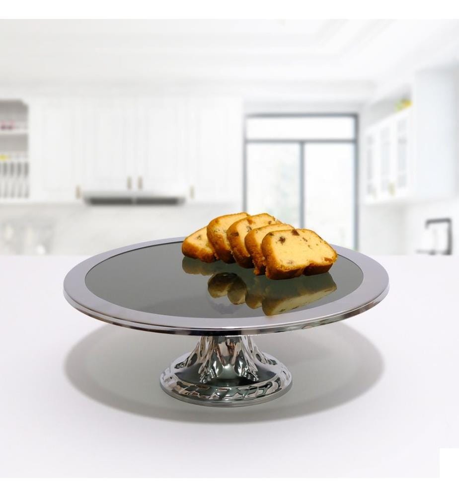 Assiette à dessert, Argent, Métal inoxydable