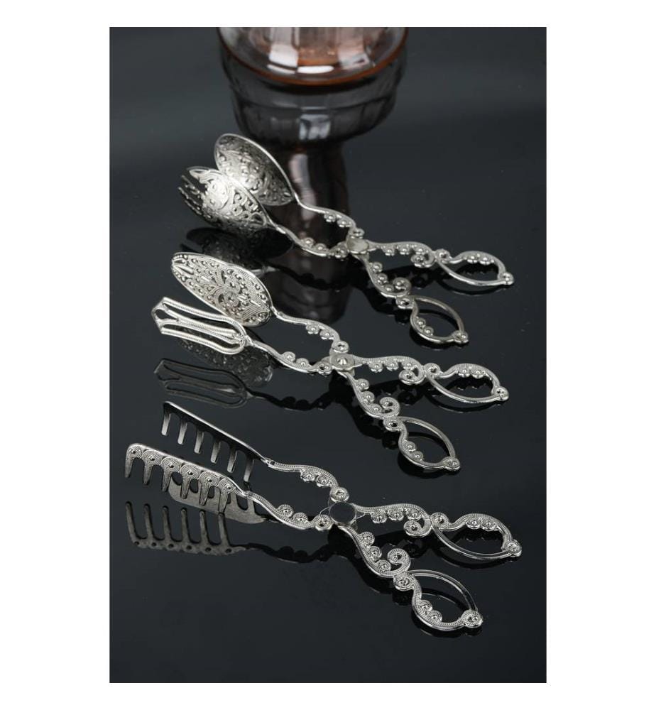 Set de pinces, 3 pièces, argent, métal zamak