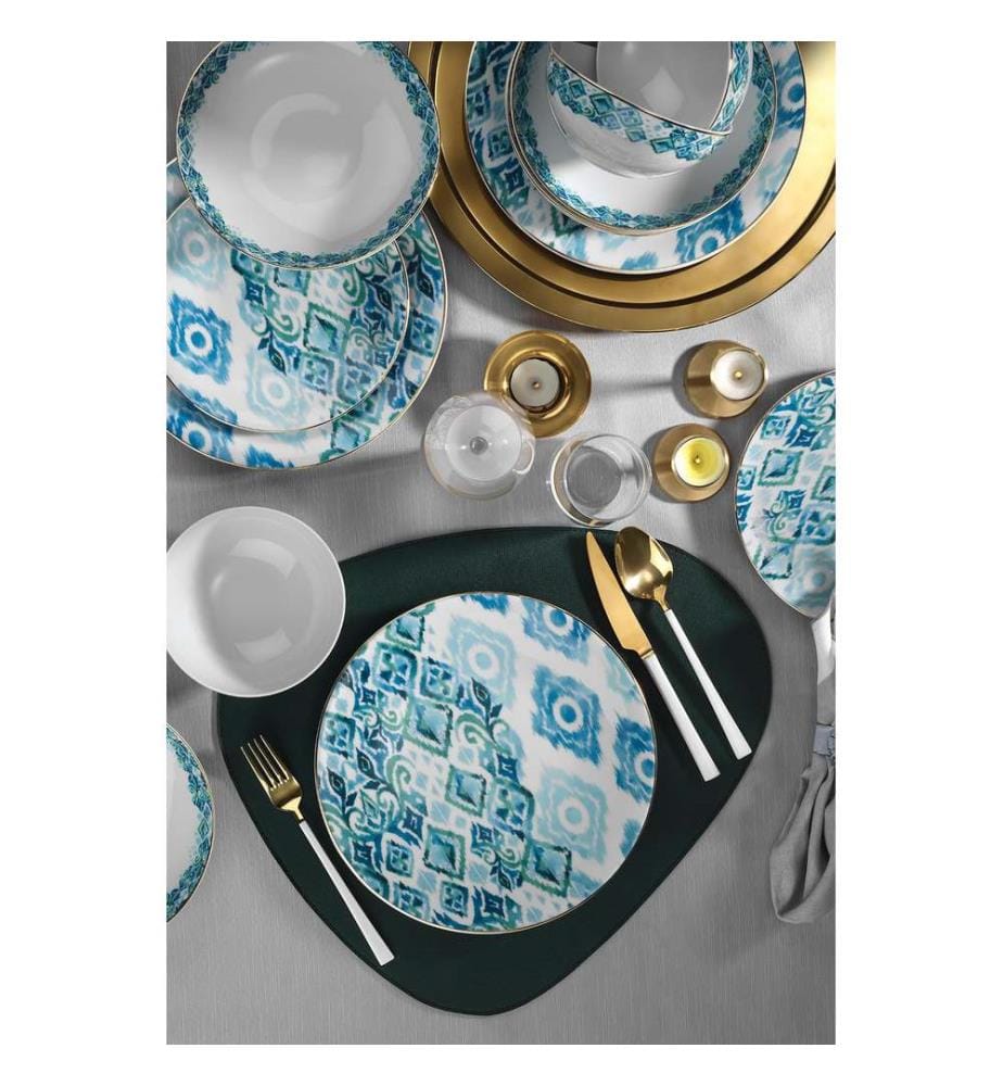 Service de table, 24 pièces, multicolore, 100 % PORCELAINE