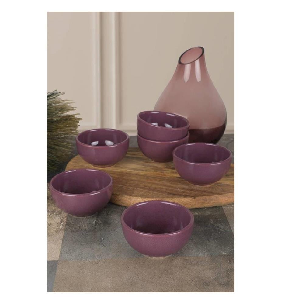 Set d'assiettes à sauce, violet, céramique