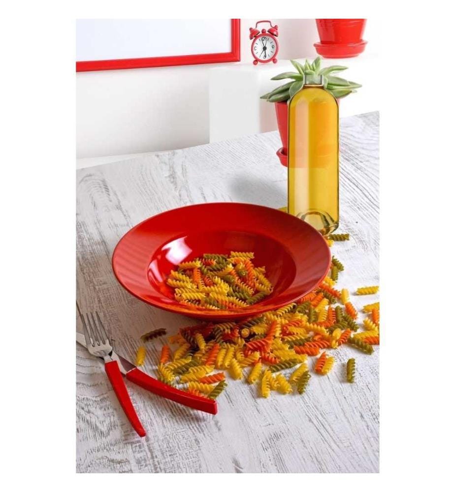Assiette de service, rouge, céramique, n'absorbe pas l'eau