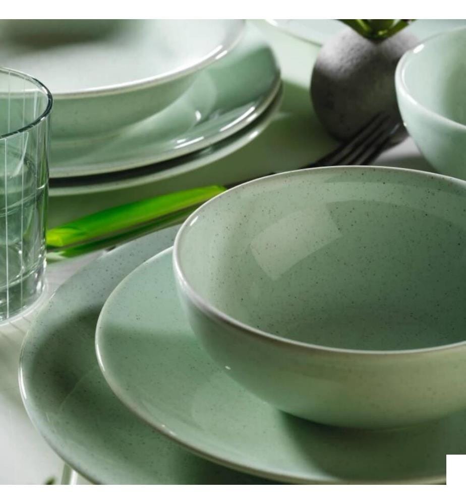 Service de table, 24 pièces, vert, porcelaine
