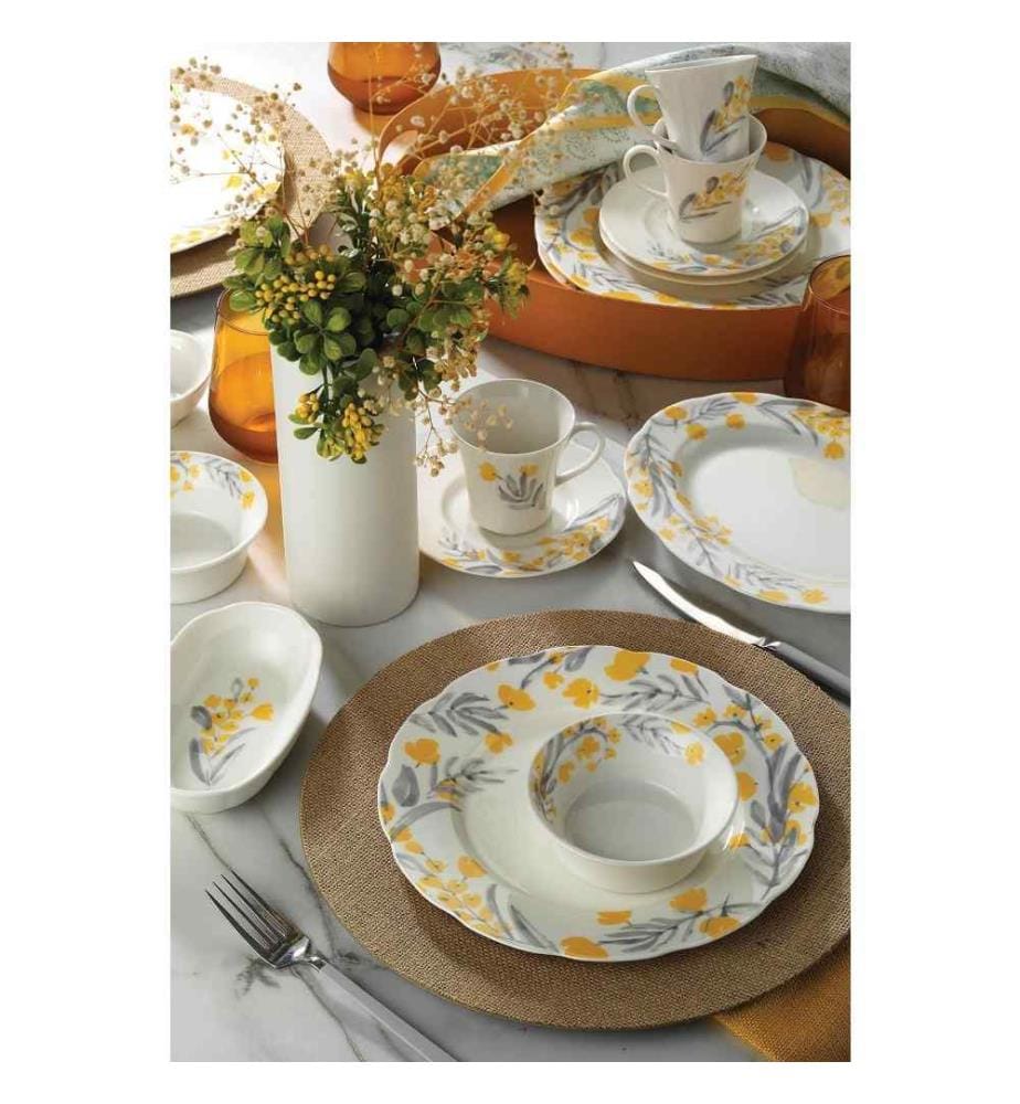 Service à déjeuner, 28 pièces, Multicolore, Bone China