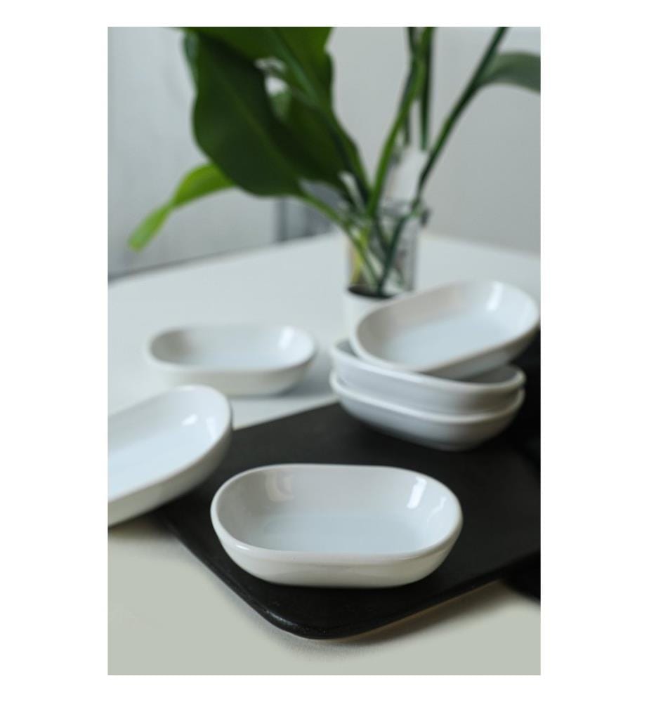 Set de bols apéritifs, 6 pièces, blanc, 100% céramique, antibactérien