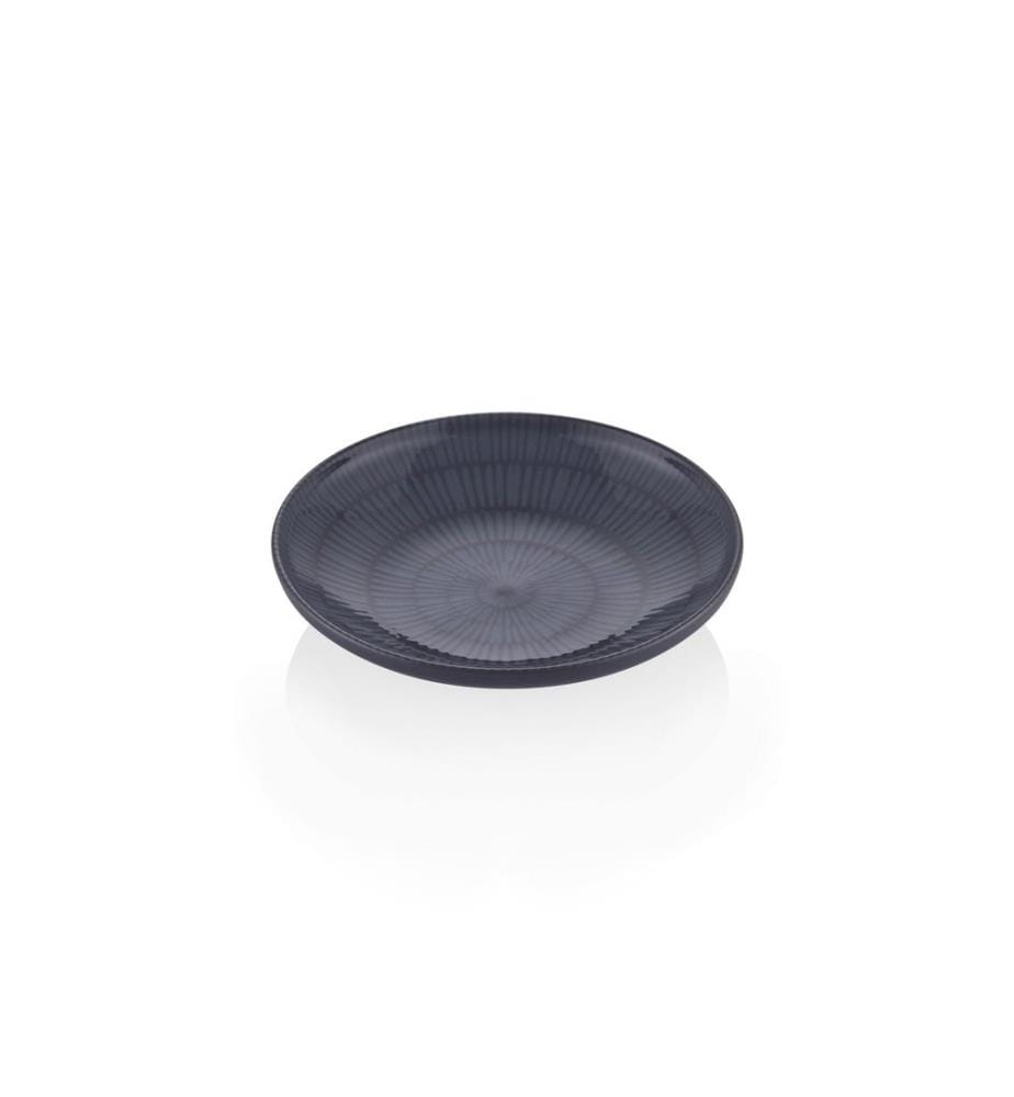 Set d'assiettes, 6 pièces, gris, 100% céramique