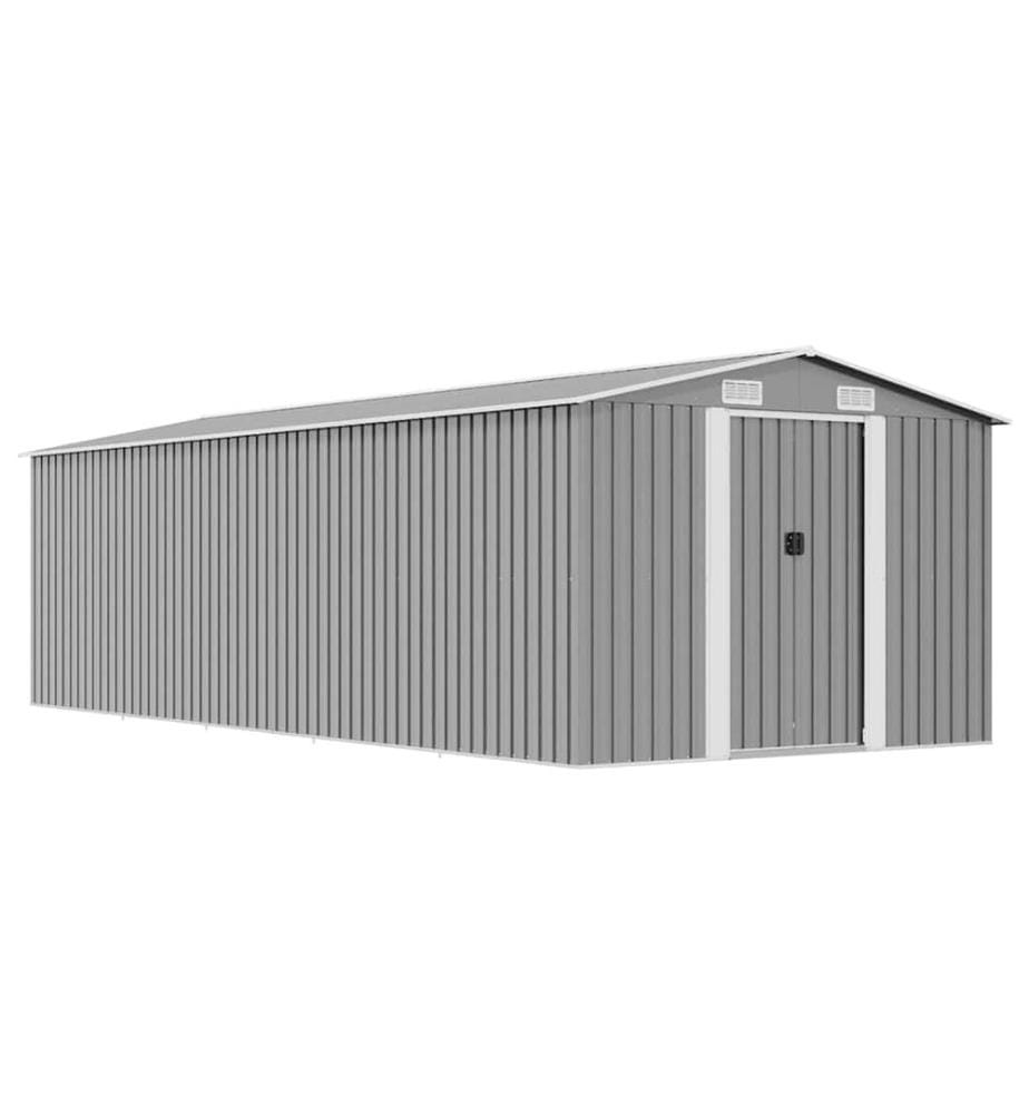 Abri de jardin 257x580x181 cm Métal Gris