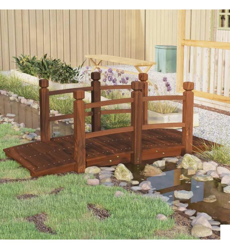 Pont de jardin avec garde-corps 150x67x56cm bois massif épicéa