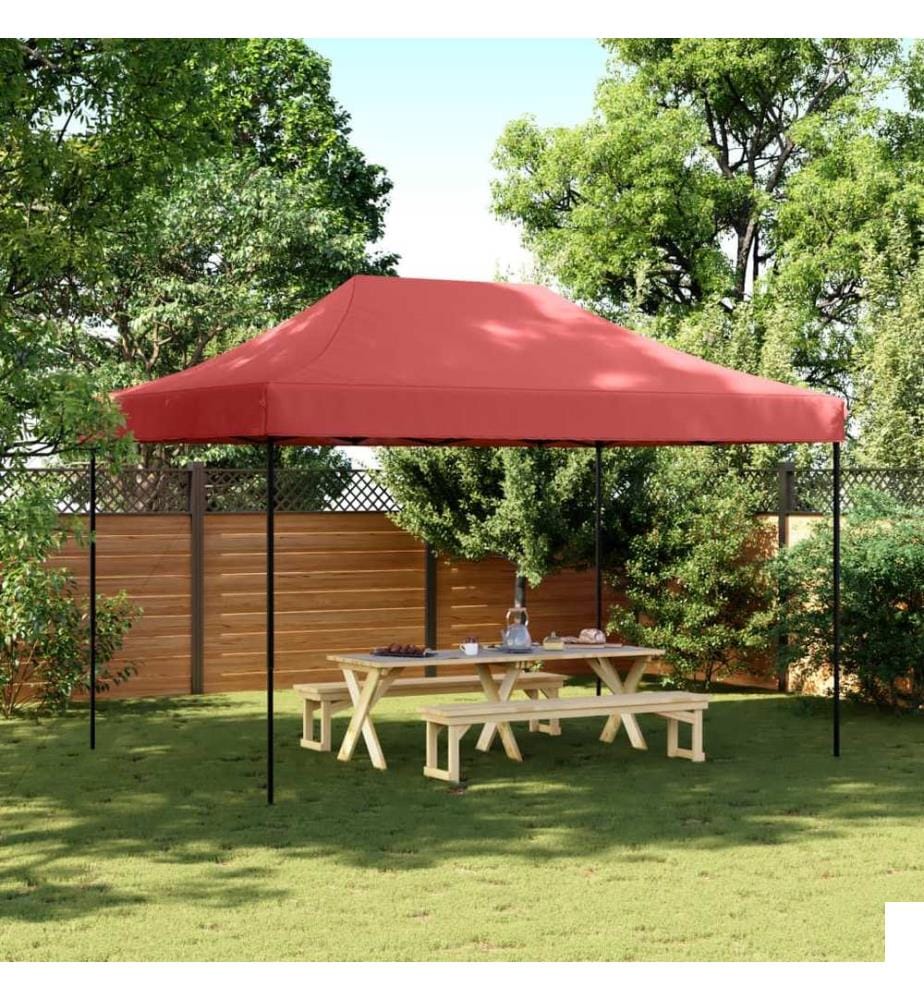 Tente de réception pliable escamotable bordeaux 410x279x315 cm