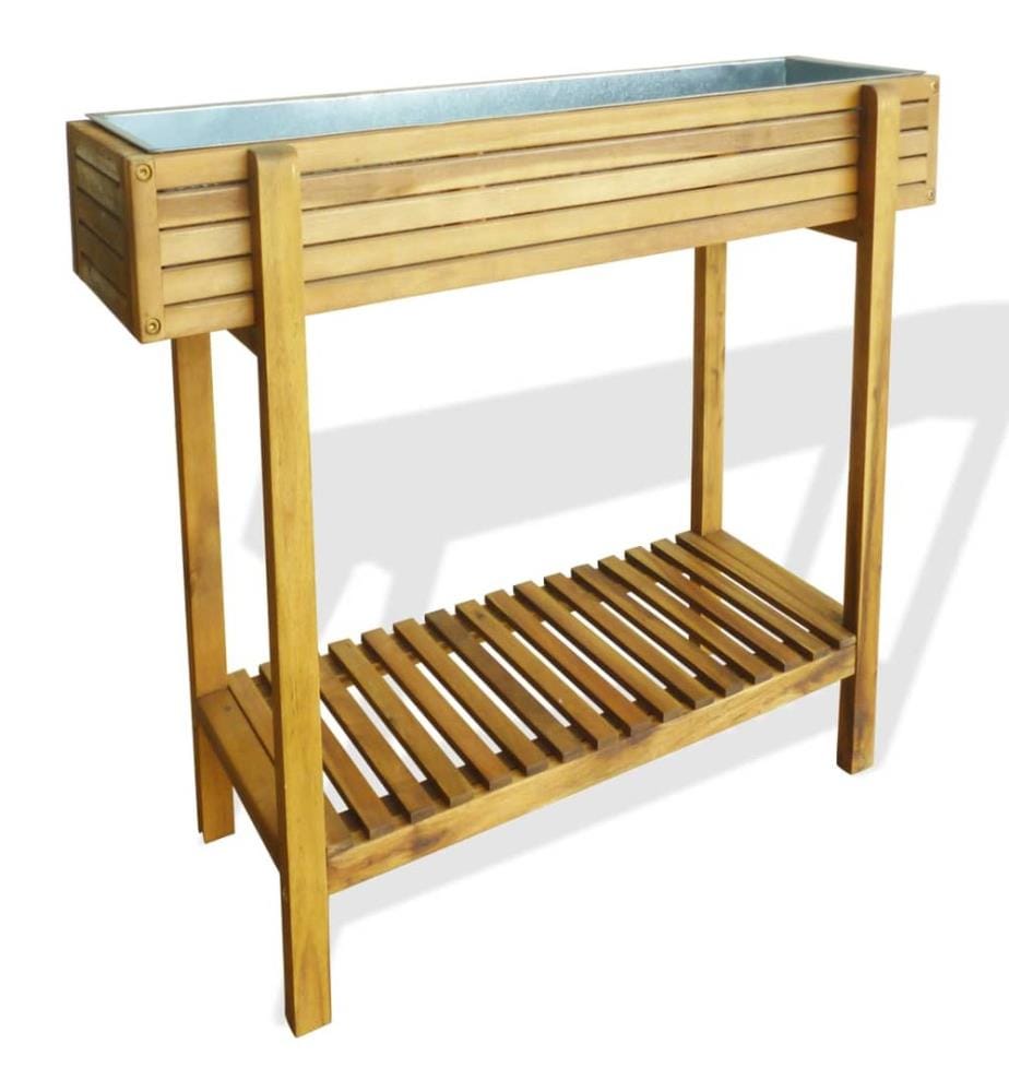Lit surélevé de jardin Bois massif d'acacia et zinc