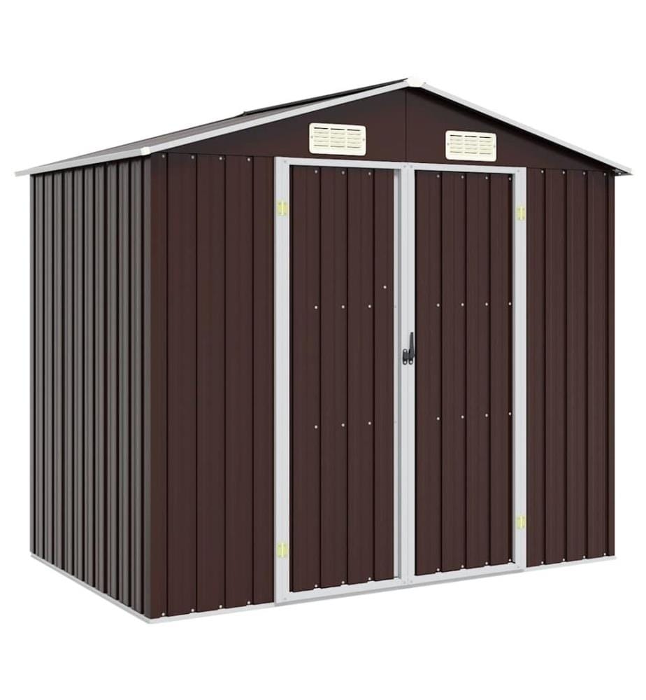 Abri de jardin Marron 205x129x183 cm Acier galvanisé