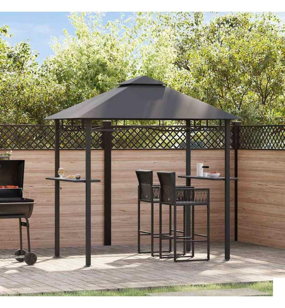 Belvédère de barbecue 240x150x255 cm Anthracite Acier