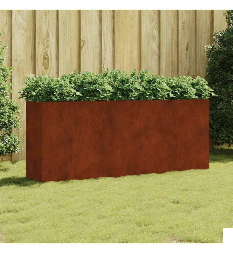 Lit surélevé de jardin 200x40x80 cm acier corten