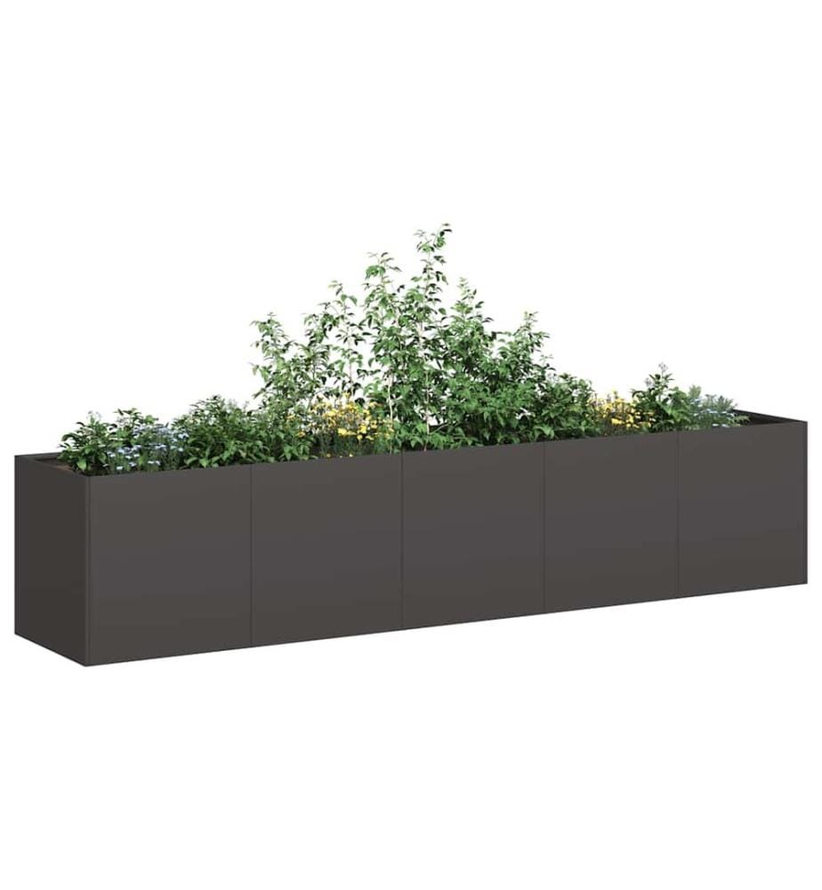Jardinière Noir 200x40x40 cm Acier laminé à froid