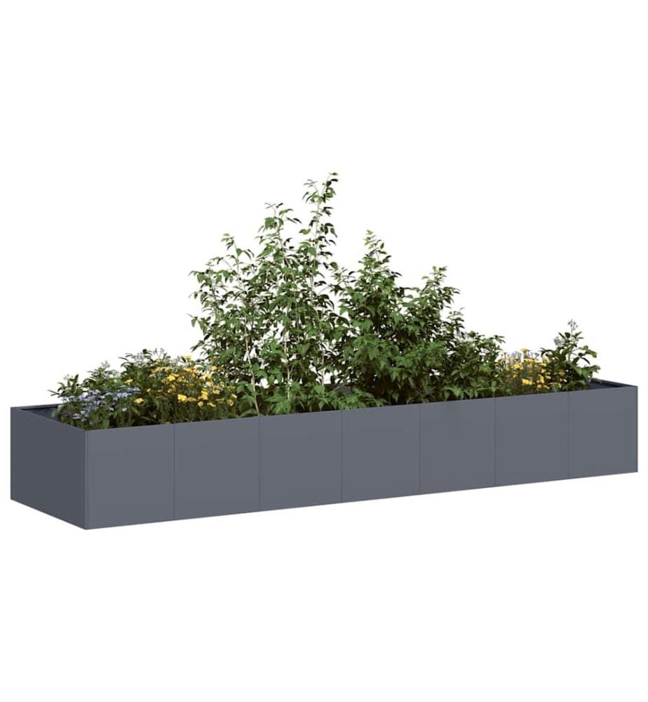 Jardinière anthracite 280x80x40 cm acier