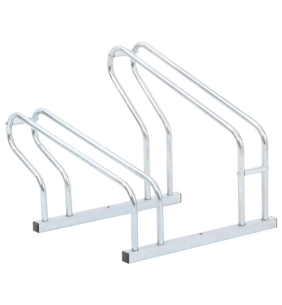 Support de vélo au sol autoportant pour 2 vélos acier galvanisé