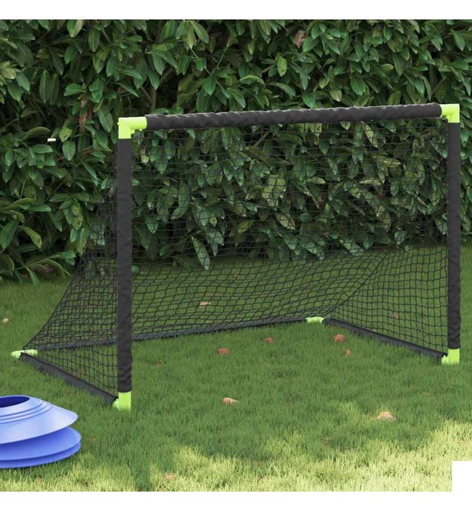 But de football pour enfants pliable noir 90x64x64 cm