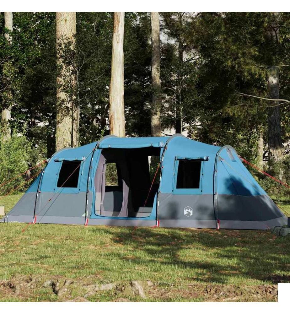 Tente familiale tunnel 6 personnes bleu imperméable