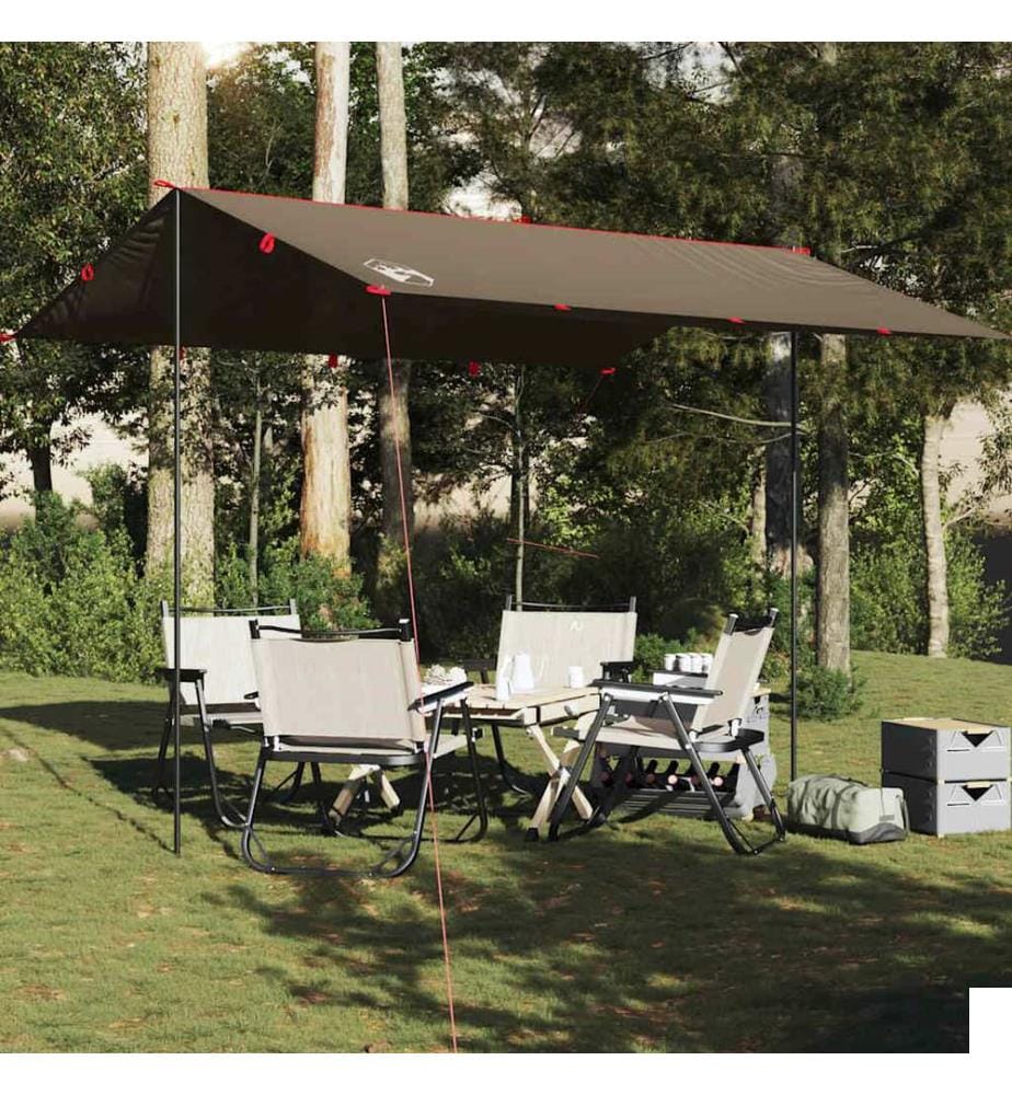 Bâche de camping marron 366x306 cm imperméable