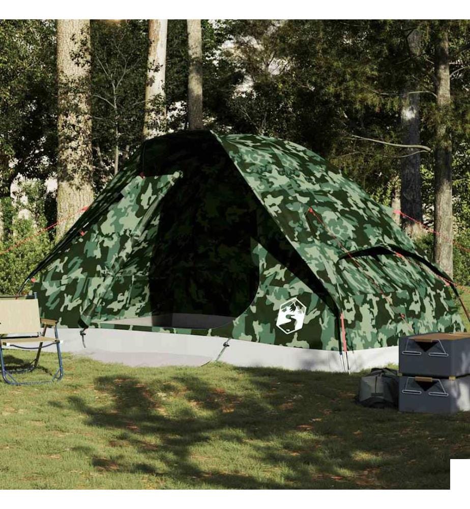Tente familiale à dôme 6 personnes camouflage imperméable