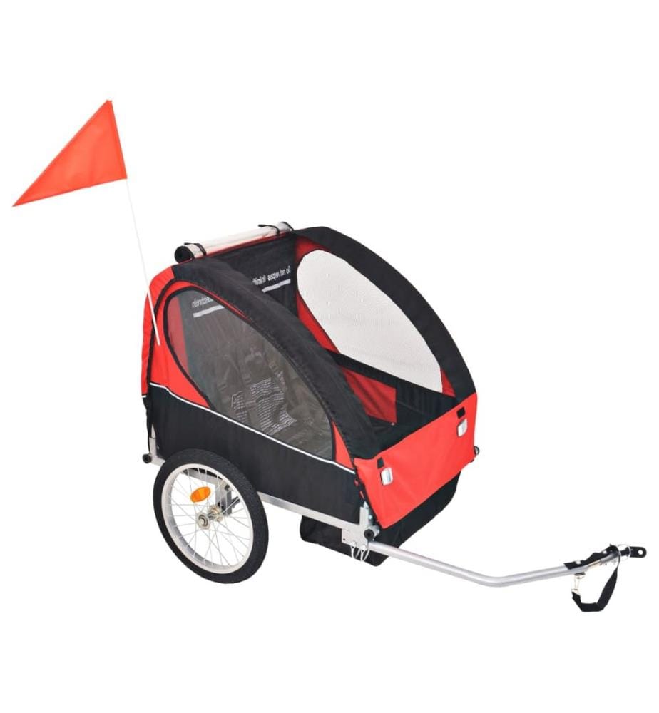 Remorque de vélo rouge et noir 30 kg