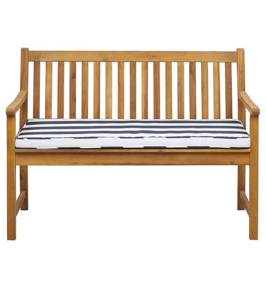 Banc avec coussin d'assise VIVARA 120 cm Bois d'acacia certifié Bleu marine