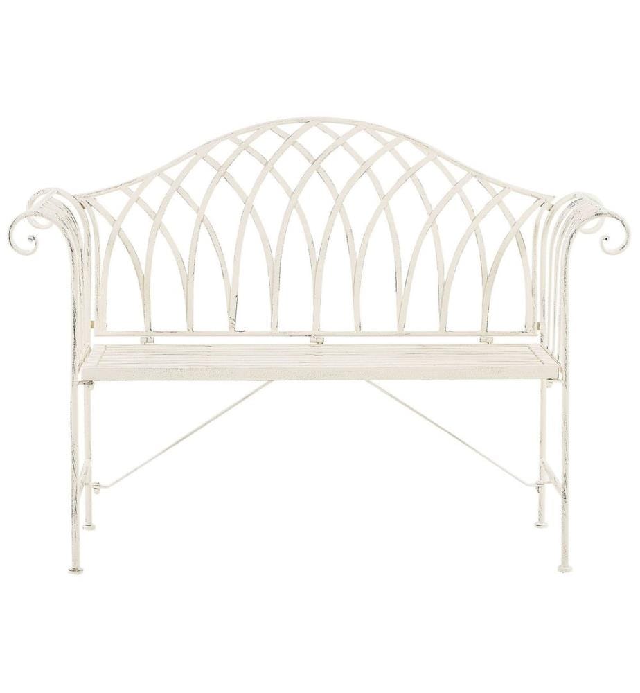 Banc de jardin MILAZZO 130 cm Métal Blanc