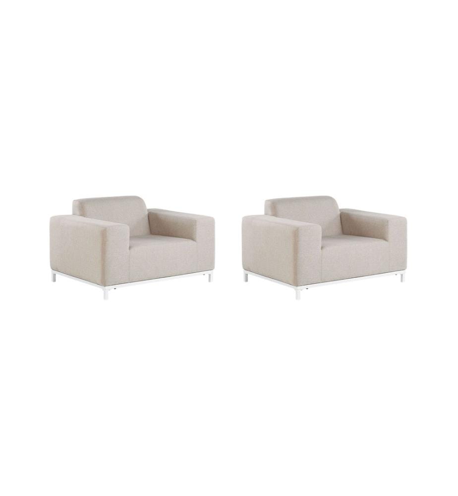 Ensemble de 2 fauteuils de jardin ROVIGO Tissu Beige