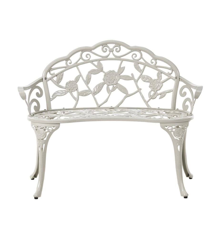 Banc de jardin PIURA 88 cm Métal Blanc