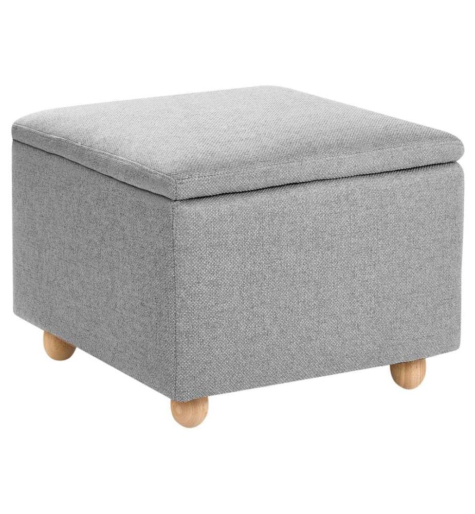 Pouf de rangement FERNDALE Tissu Gris clair