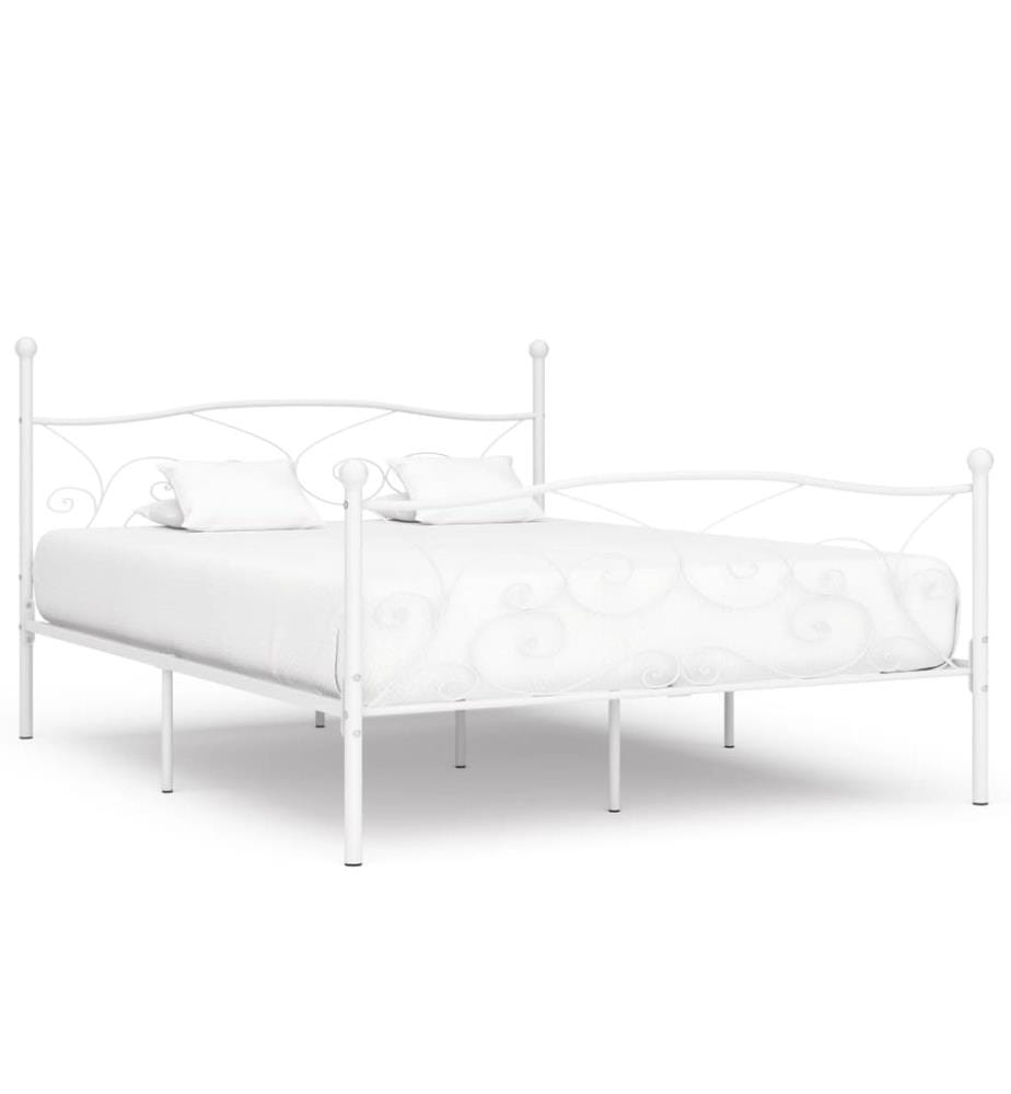 Cadre de lit sans matelas avec sommier à lattes métal 200x200cm
