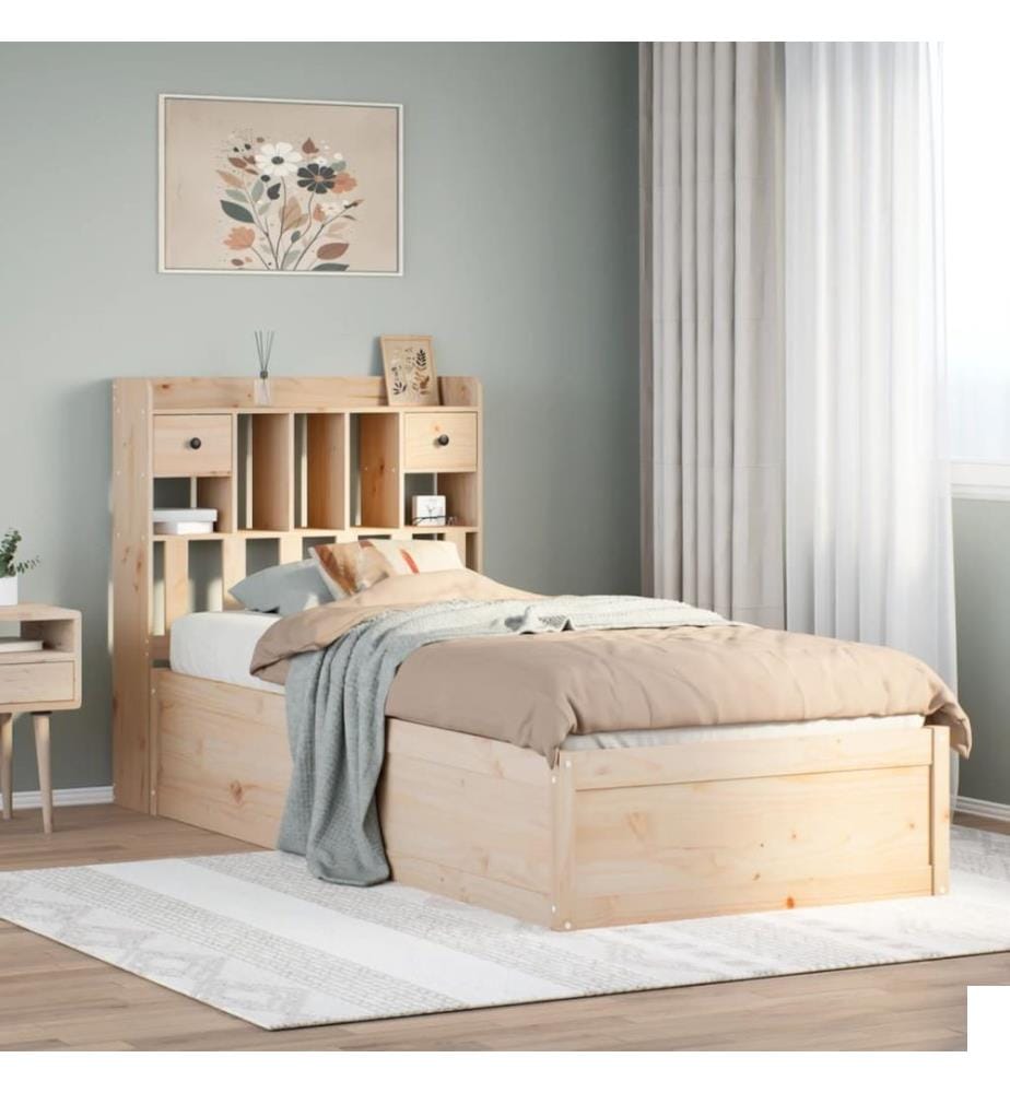 Cadre de lit sans matelas 90x200 cm bois de pin massif