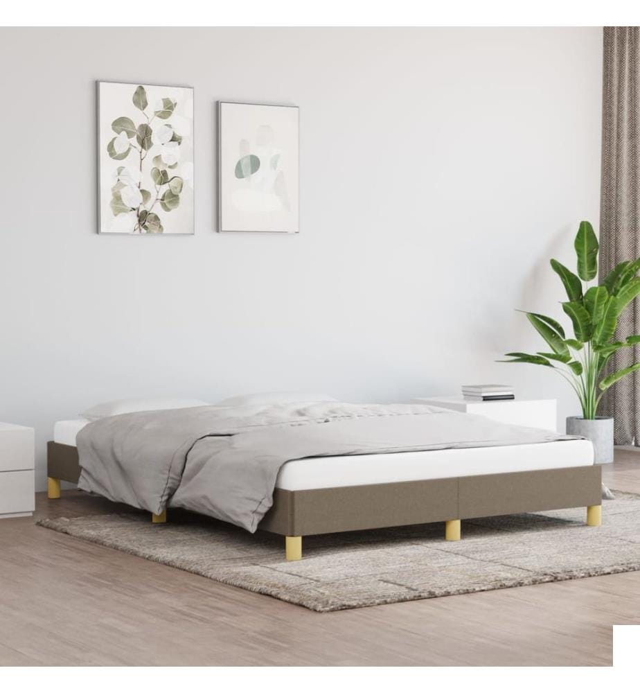 Cadre de lit sans matelas taupe 160x200 cm tissu