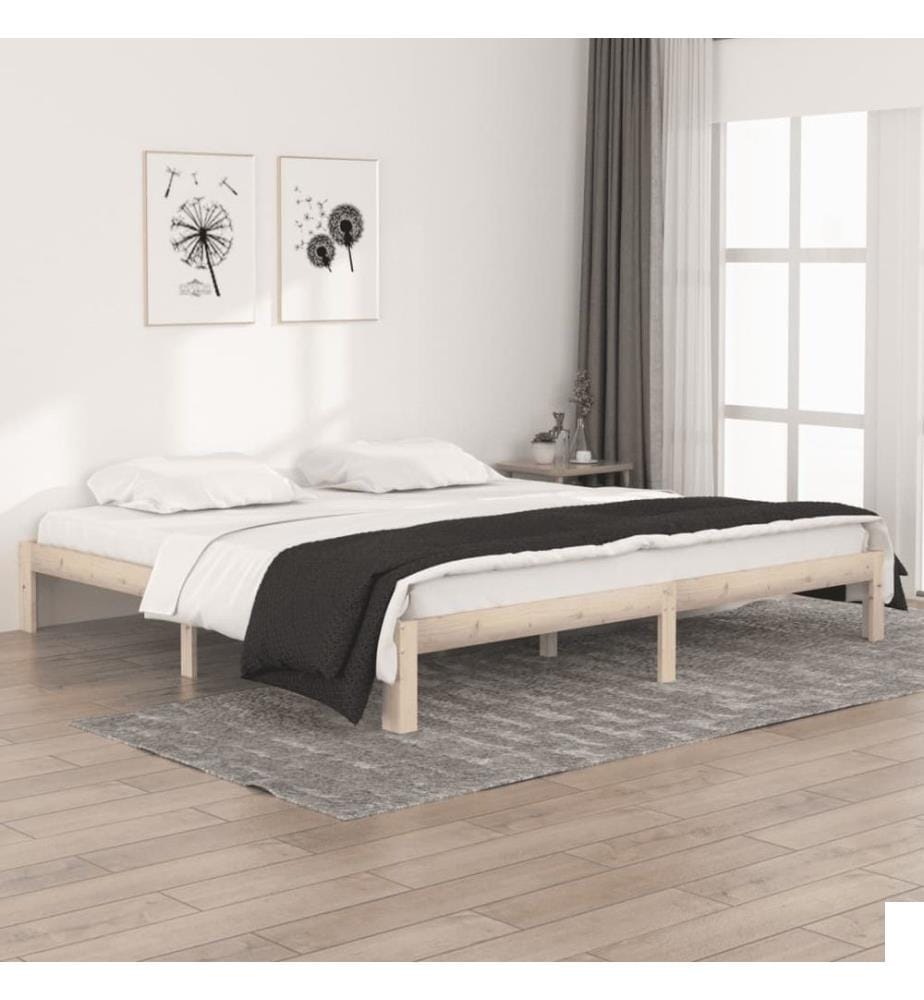 Cadre de lit sans matelas bois massif de pin 200x200 cm