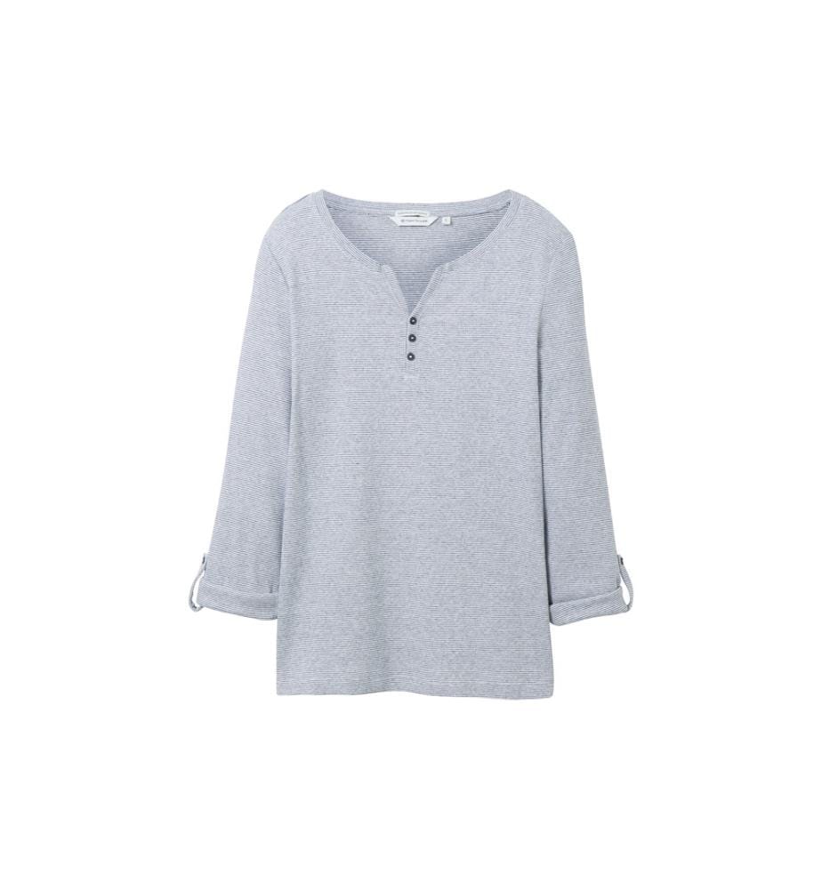 T-Shirt - Offwhite Navy Small Stripe