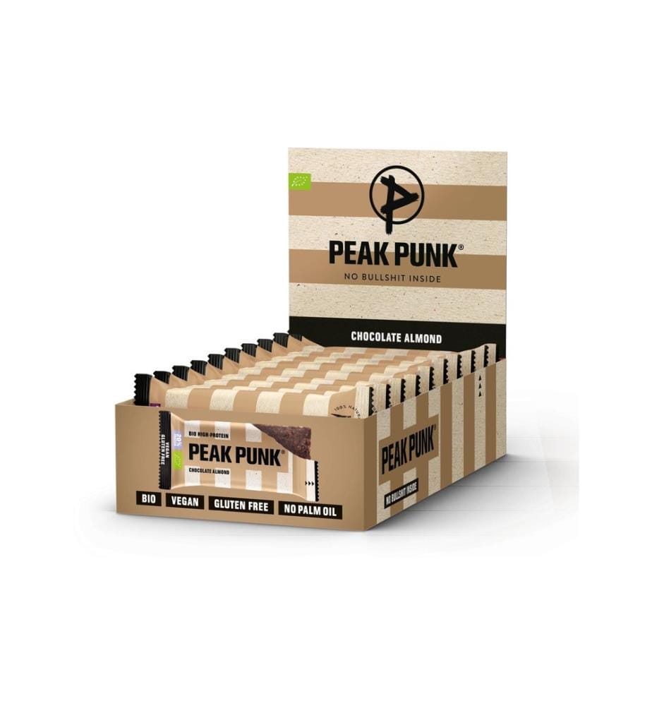 PEAK PUNK - Bio High-Protein Bar Chocolate Almond, 12 x 55 g