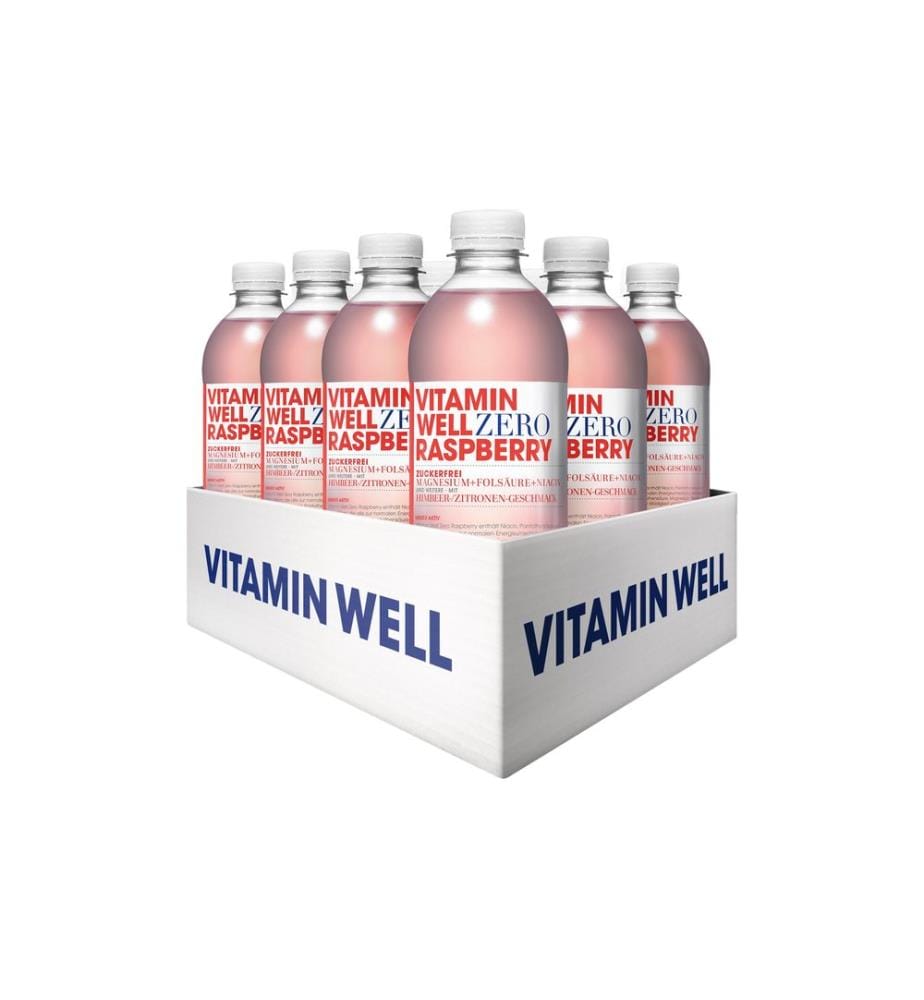VITAMIN WELL - Boisson sportive Zero Raspberry 12 x 0,5 l, sans sucre