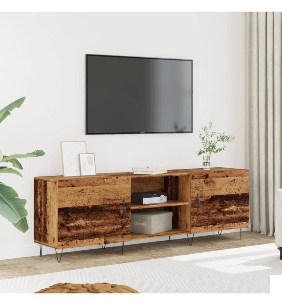 Meuble TV vieux bois 150x30x50 cm bois d'ingénierie