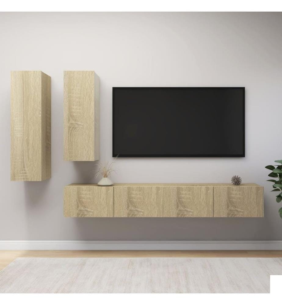 Ensemble de meubles TV 4 pcs Chêne sonoma Bois d'ingénierie