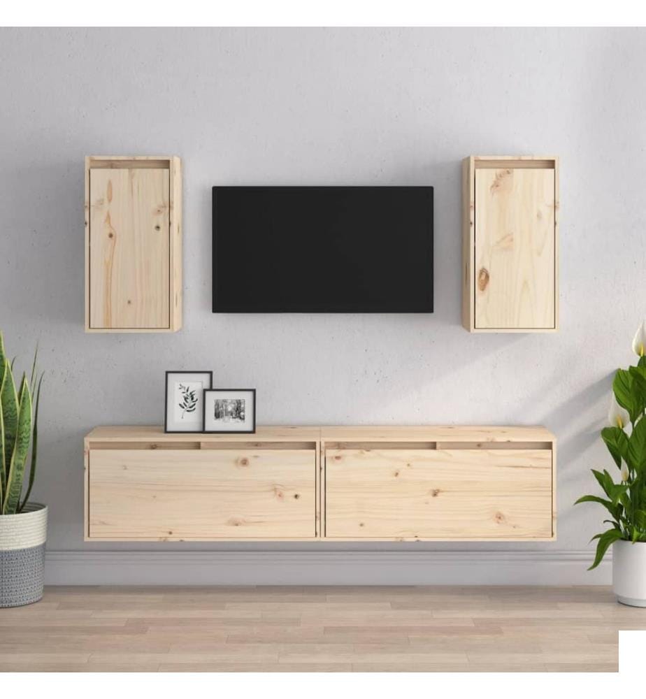 Meubles TV 4 pcs Bois massif de pin