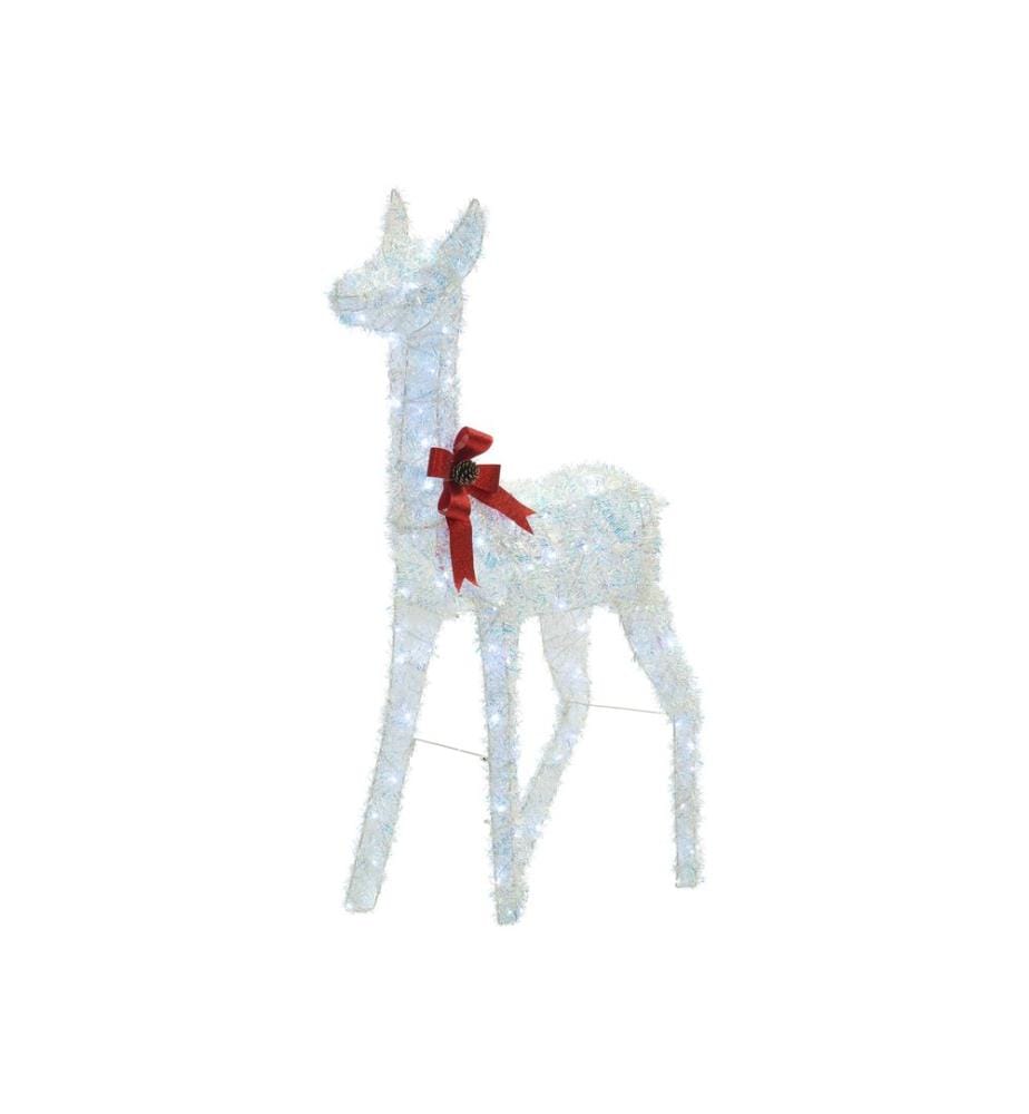 Décoration extérieure LED AURENNE Cerf 110 cm Blanc