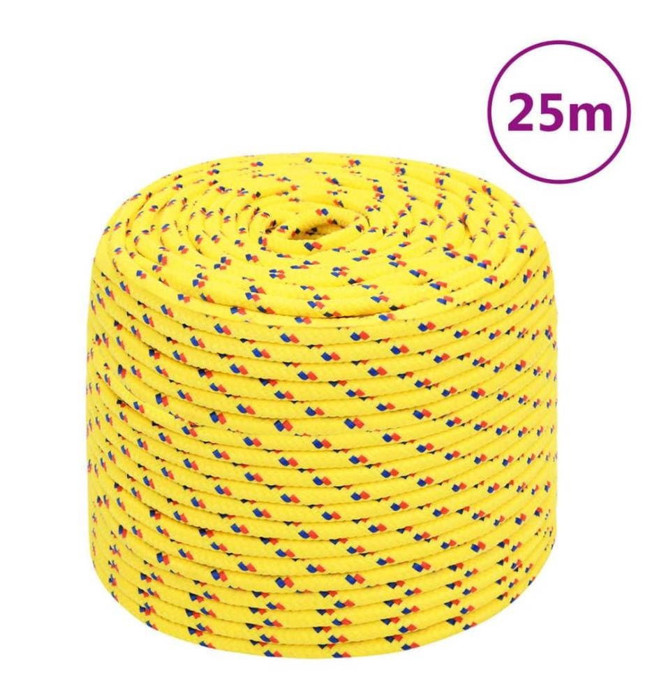 Corde de bateau Jaune 10 mm 25 m Polypropylène