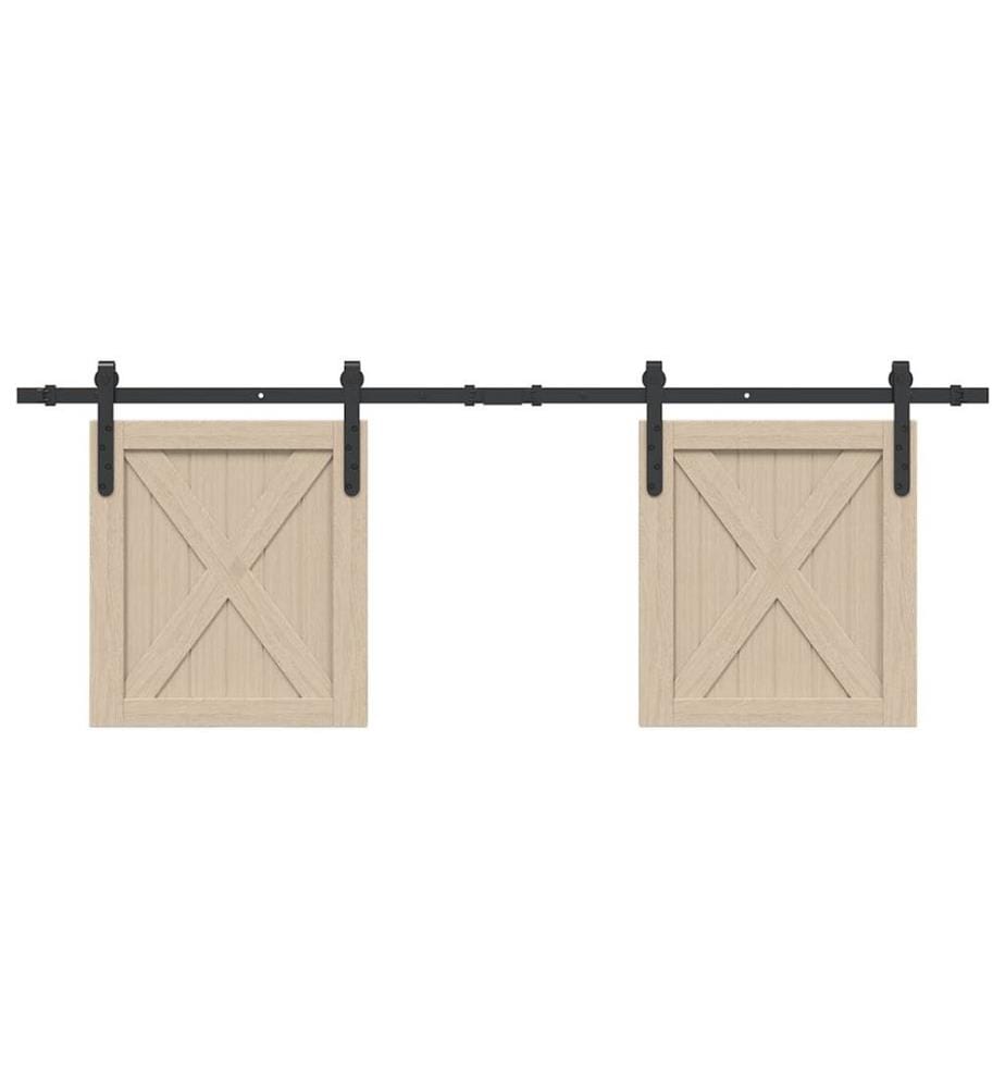 Kit de porte d'armoire coulissante 152 cm acier au carbone